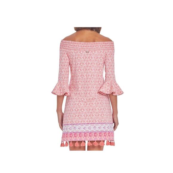 Cabana Life Off the Shoulder Tassel Dress XS Palm Beach Tropical Vacation Beach - Picture 2 of 11